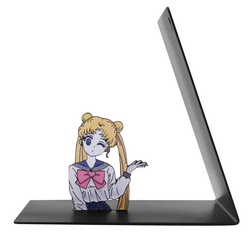 1PCS Moon Bookend Anime Cartoon Girl Kawaii Table Decoration Book Support Office Book Holder for Fans Student Worker