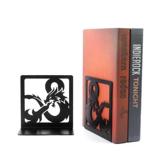 2 Pcs Color Dragon Book Ends Heavy Book Stand Book rack Hollow Iron Bookends Stand Shelf Home Desk Stationery Writing Desk