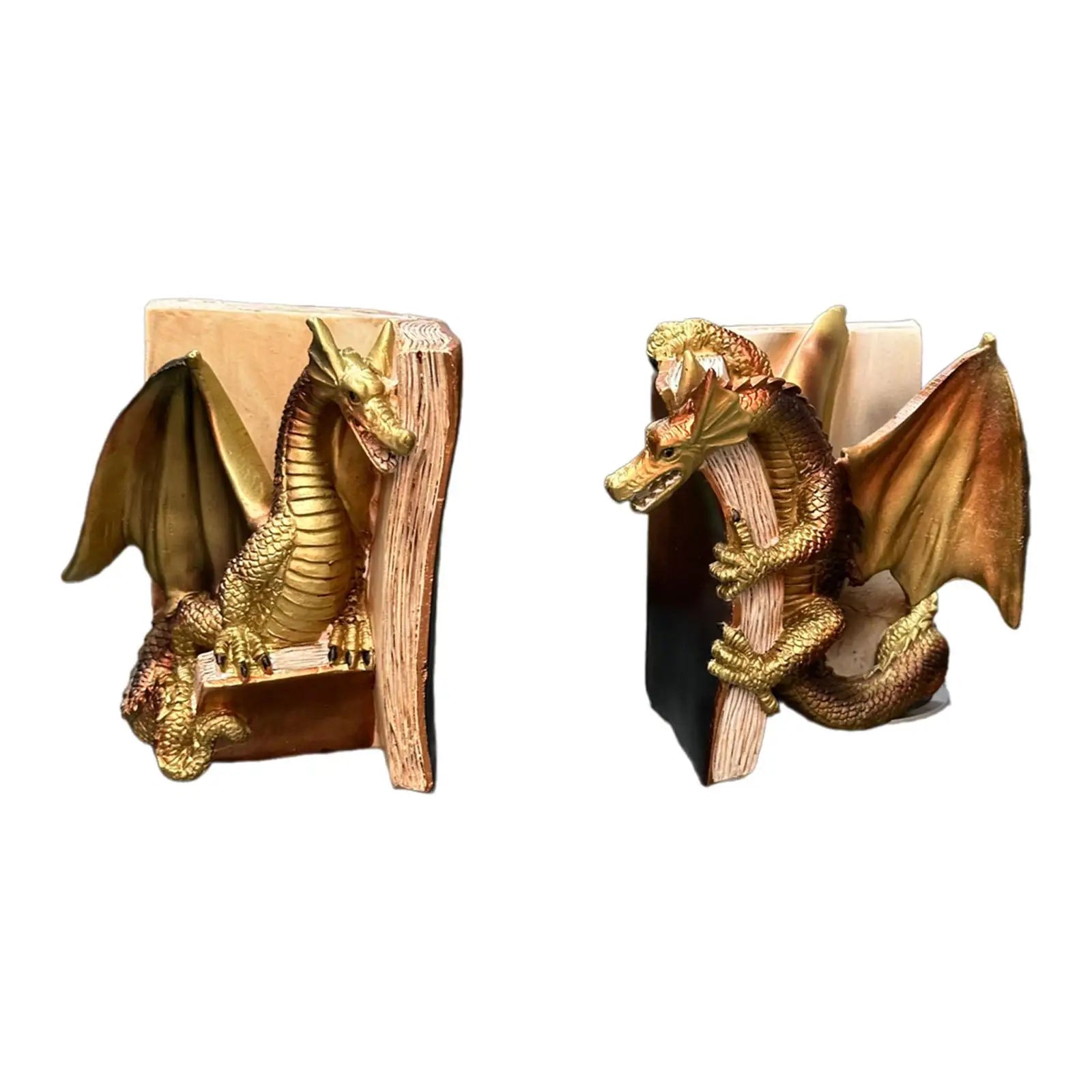 2 Pieces Dragon Decorative Bookends Bookshelf Decorations for Living Room