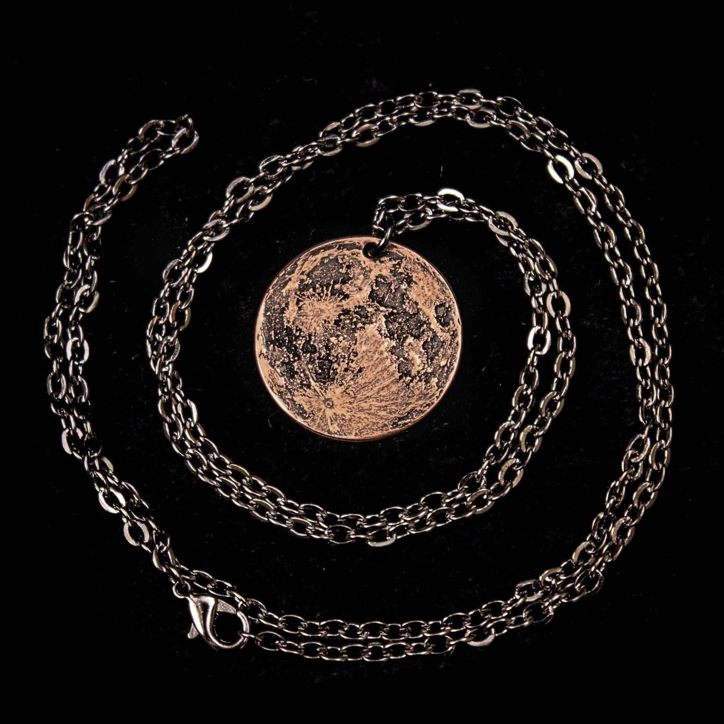 Blood Moon Copper Necklace - 1 in / 26 mm Pendant or Charm - Charm only