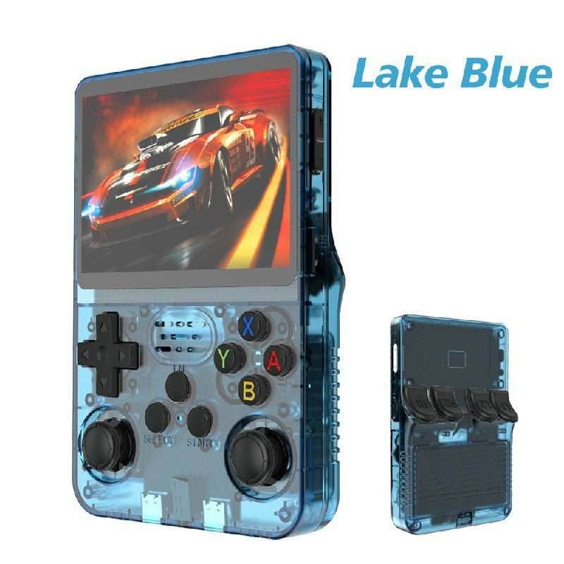 R36S Portable Handheld Retro Arcade Joystick All-in-One Open-Source Gaming Console - Lake Blue / 64G