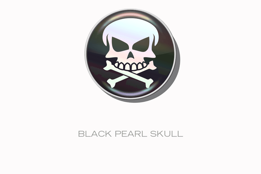 RaceDots: Magnetic Race Number Positioning System 4-Pack (Black Pearl Skull) - 