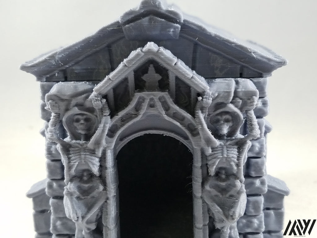 Mausoleum w/ Sarcophagus and Coffin
