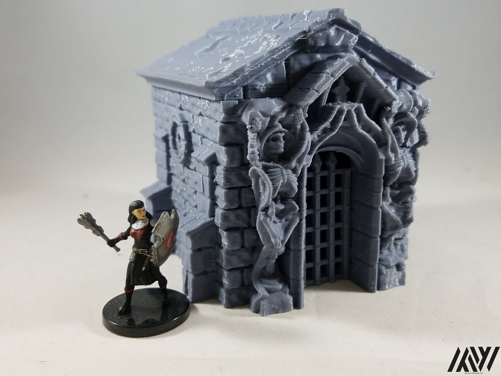 Mausoleum w/ Sarcophagus and Coffin