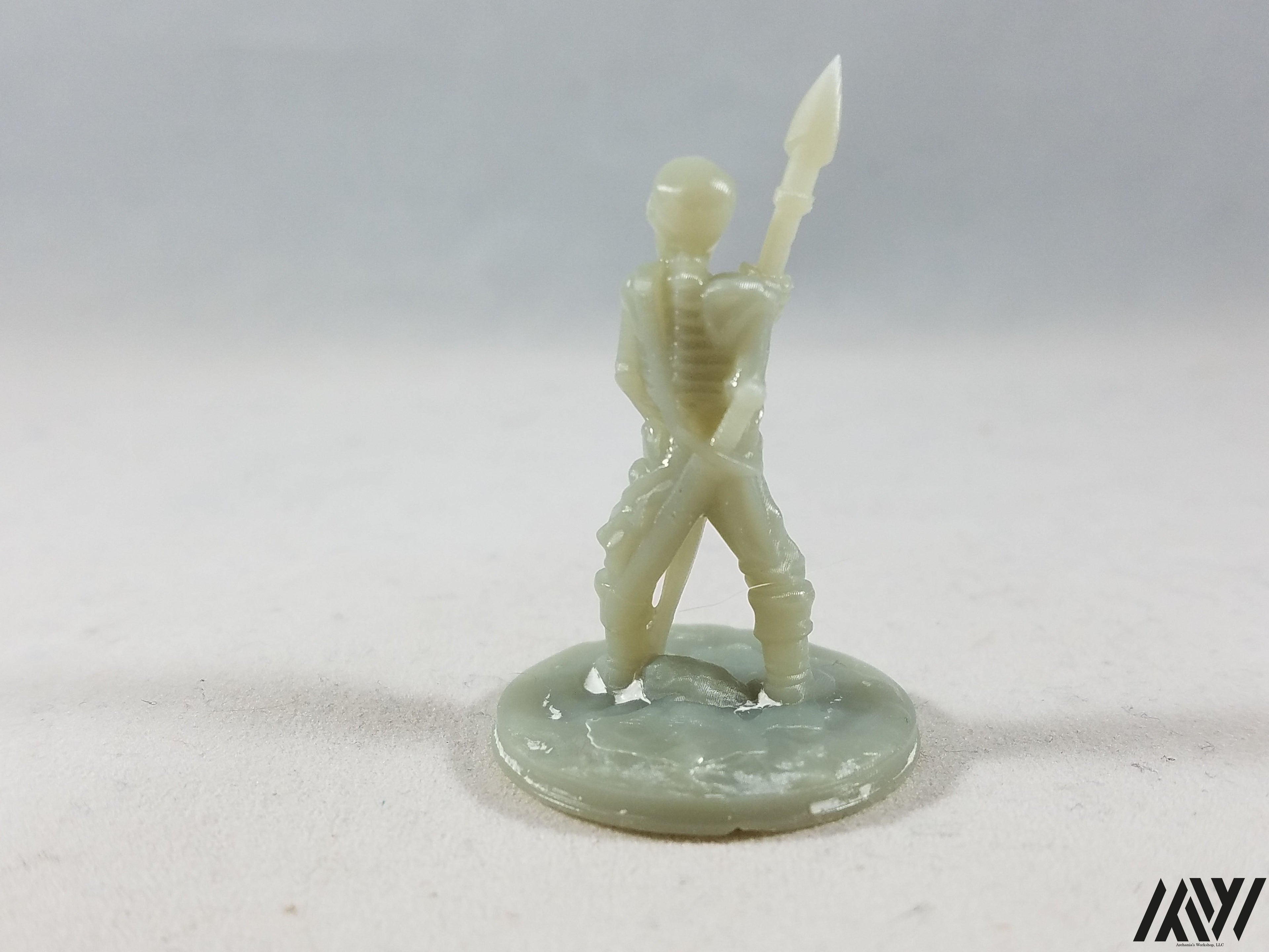 Skeleton w/ Spear and Damaged Skull