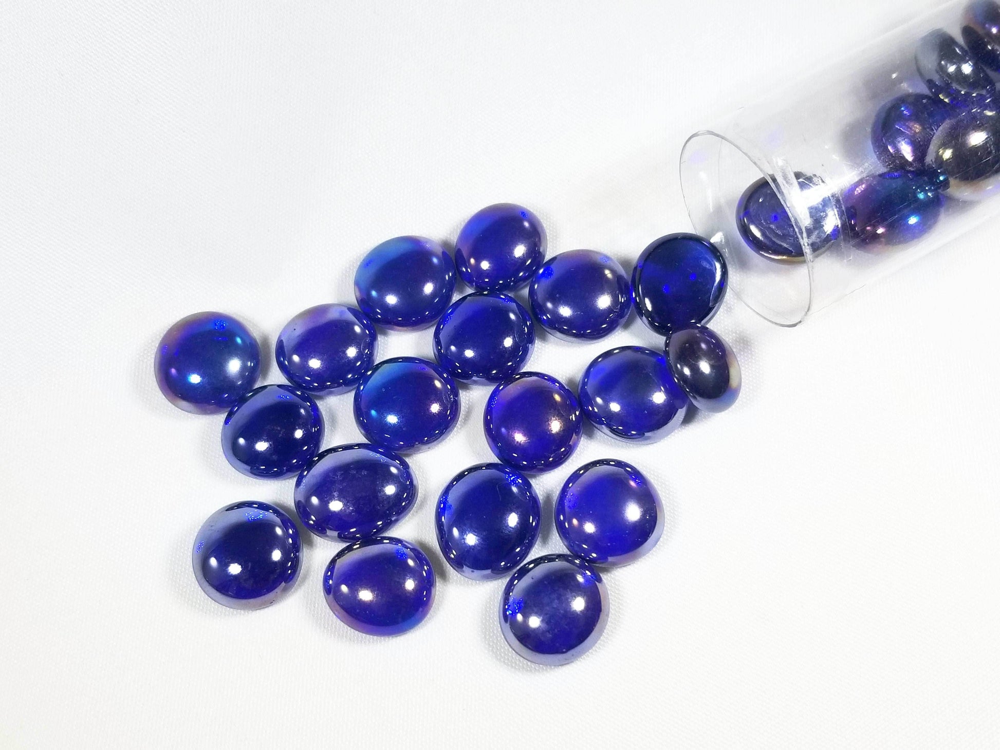 40+ Crystal Dk Blue Iridized Glass Gaming Stones Counters by Chessex - 