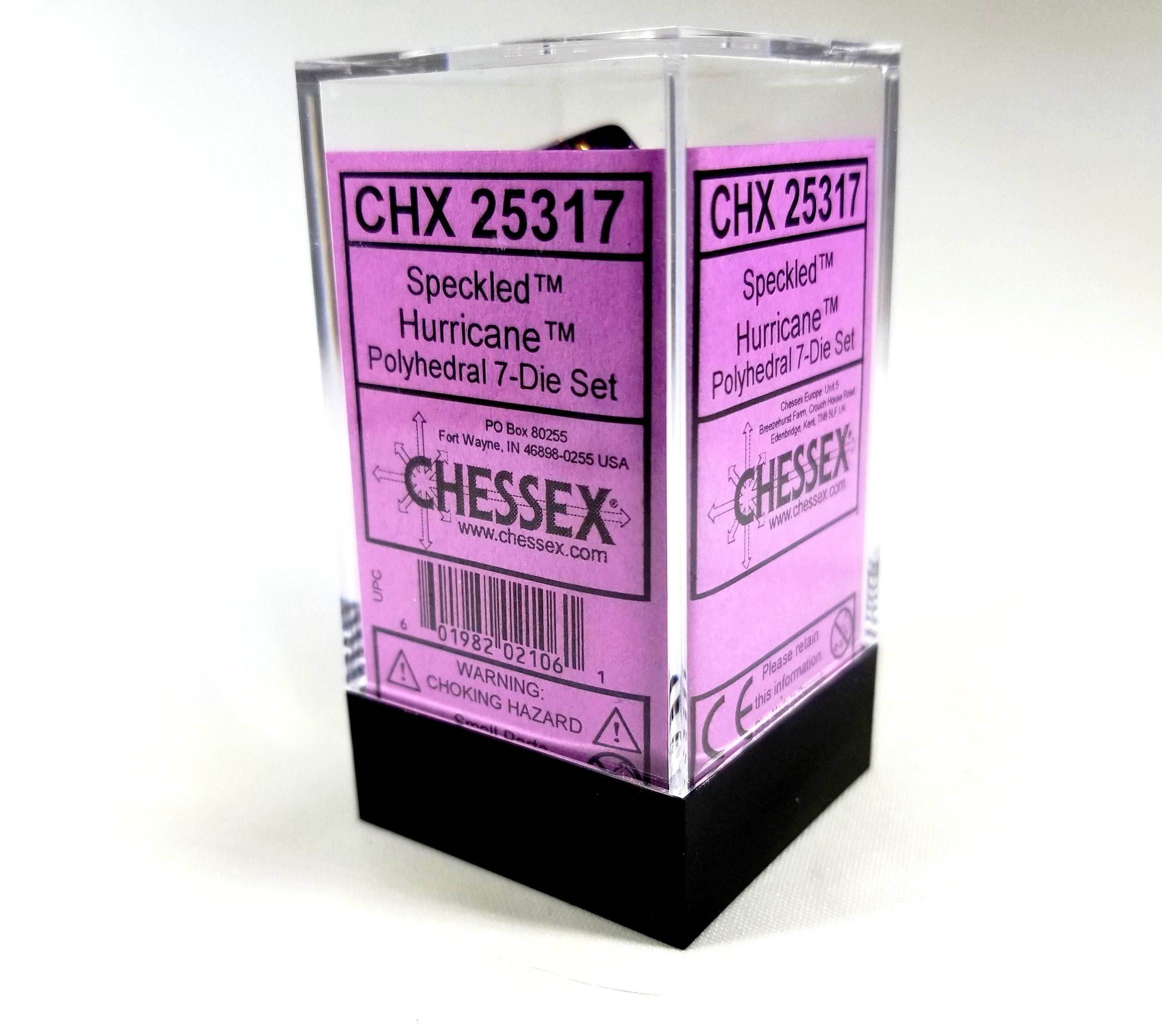Chessex Polyhedral 7 Die Speckled Hurricane w/ Gold Numbers Set Of 7 Dice CHX 25317 - 