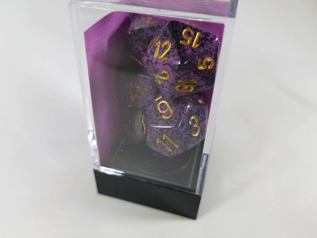 Chessex Polyhedral 7 Die Speckled Hurricane w/ Gold Numbers Set Of 7 Dice CHX 25317 - 