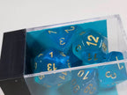 CHX 27486 Polyhedral 7-Die Borealis Teal w/ Gold Numbers Set Of 7 Dice Chessex - 