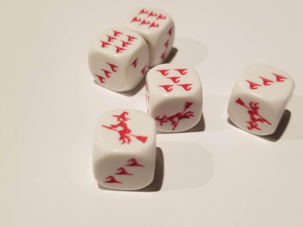 Red Witch and Witch Hats Dice Custom - 1 Die