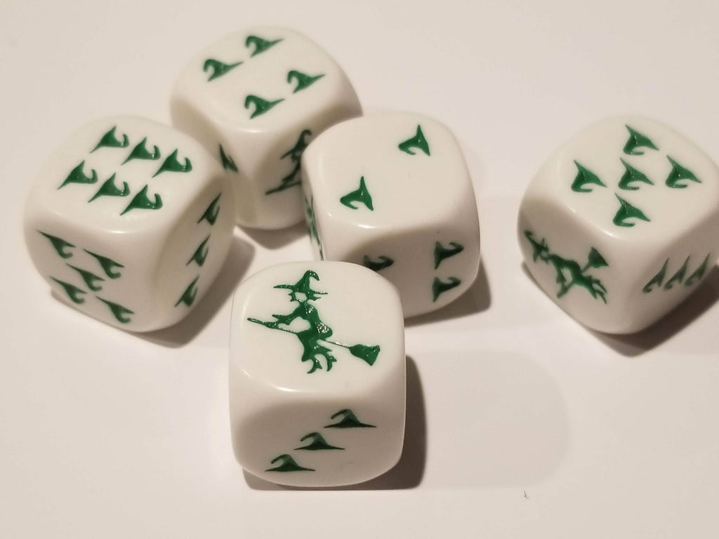 Green Witch Hats Dice Custom 16mm - 1 Die