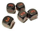Opaque 16mm d3 (d6 w/1-2-3 twice) Black/red (sold per piece) - 