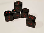 Opaque 16mm d3 (d6 w/1-2-3 twice) Black/red (sold per piece) - 