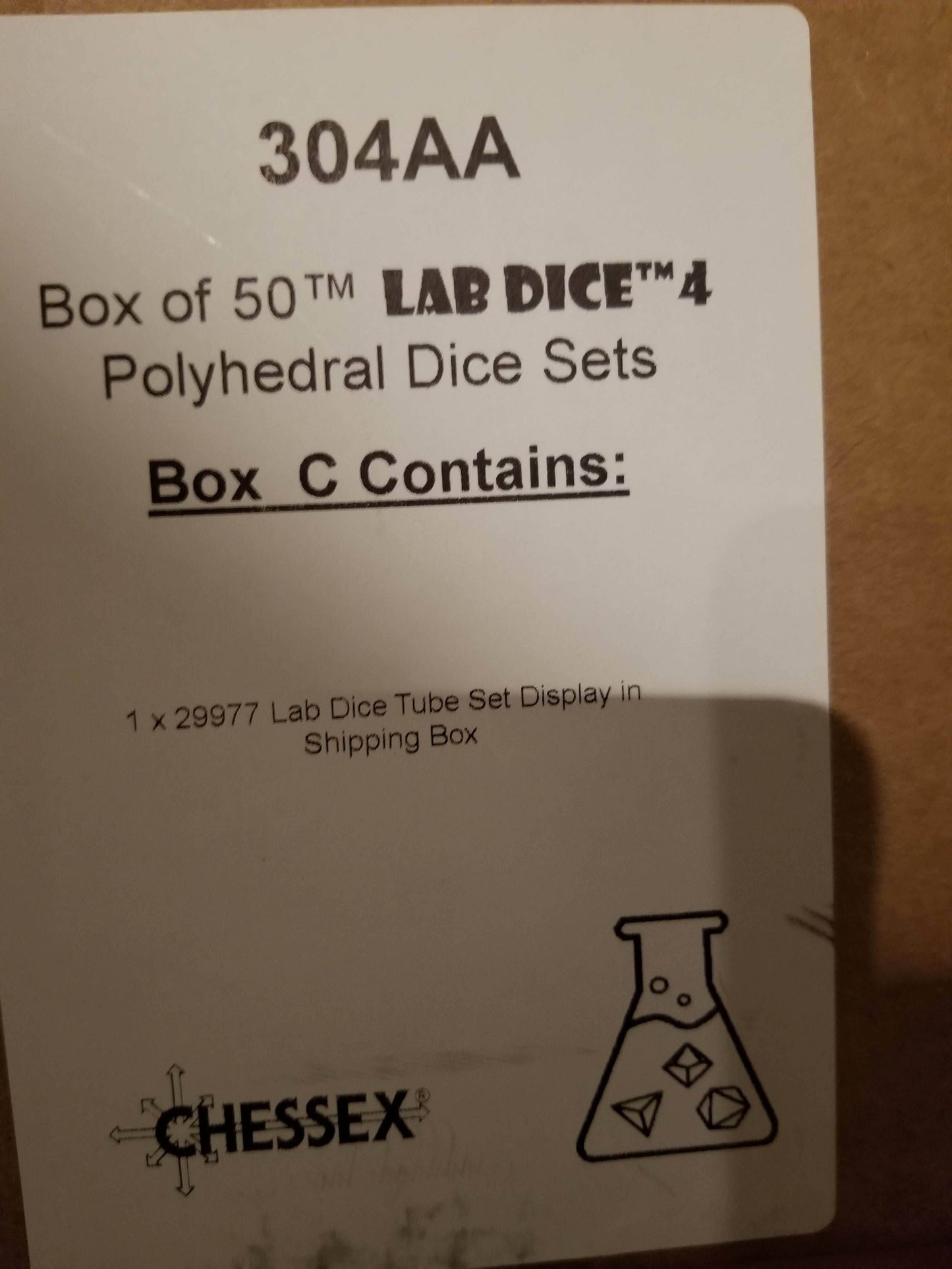 29977 Lab Dice Tube Display - 