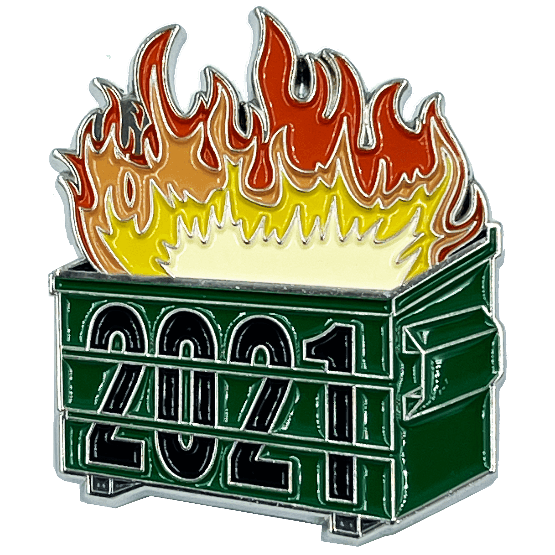 BL11-017 Official 2021 Dumpster Fire Collectible Pin with dual pin posts Pandemic, Killer Wasps, Riots, Police, Rioters - 