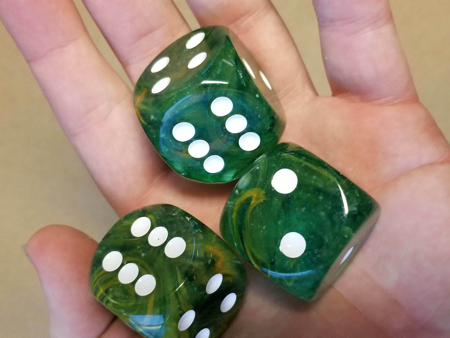 Nebula Spring/white Luminary 7-Dice/16mm/12mm/30mm/Ten10's - 30mm Die