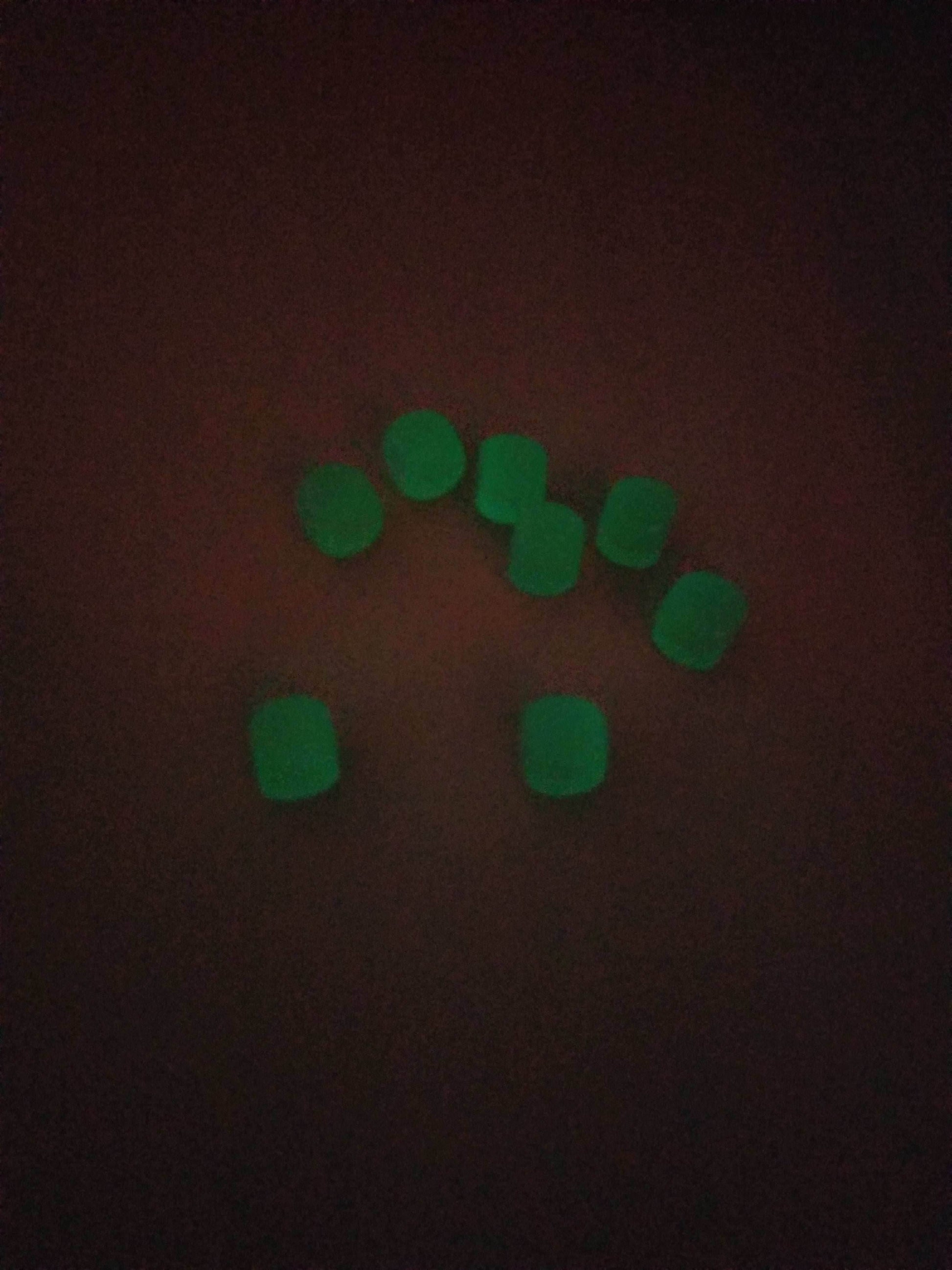 Green Glow in the Dark Blank d6 16mm Dice DIY (sold per die) - 