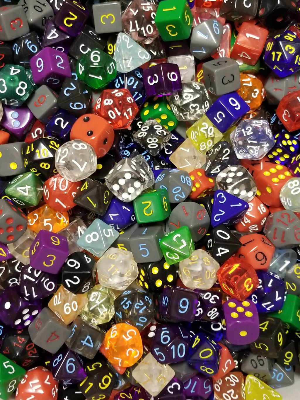 Bulk Roll 4 Initiative Dice d4, d6, d8, d12, d20 (Factory Seconds) Dnd Dice - 1/4 Pound