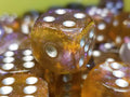 Grey & Orange 16mm Glitter Pipped Dice - 