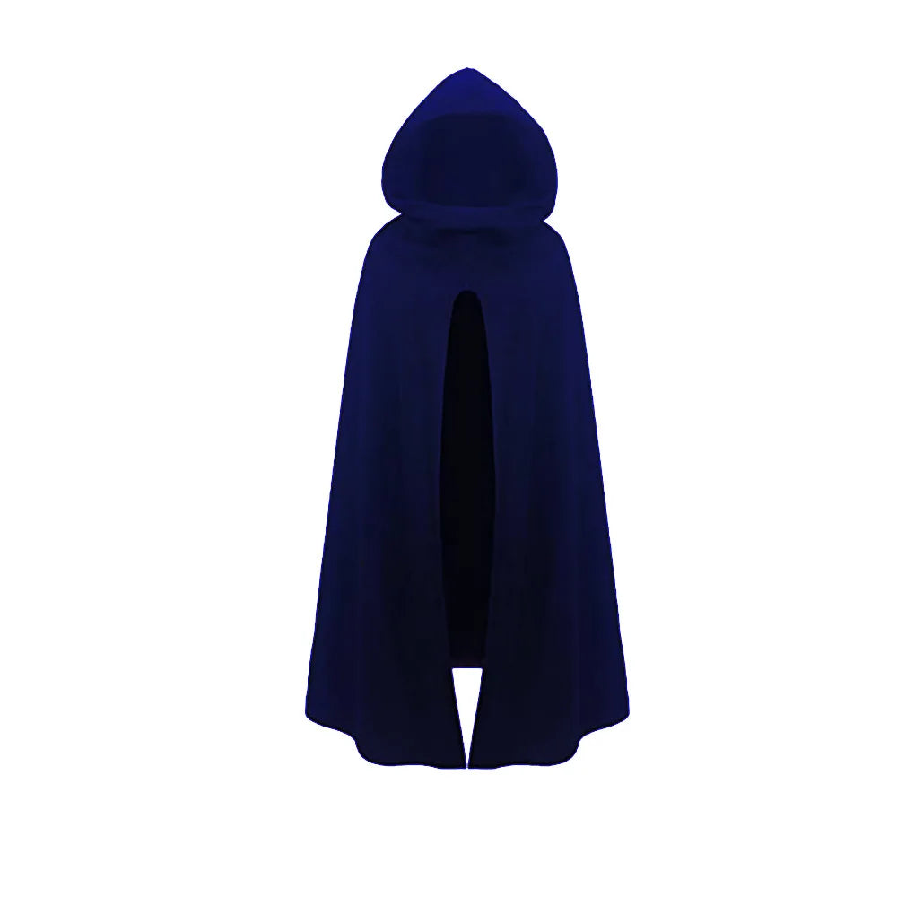 2023 Medieval Fashion Gothic Hooded Cloak For Men Women Black Green Sleeveless High Fork Coat Halloween Cosplay Costume Cape