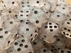 The Time Walker | Clear Glitter 16mm d6 Dice w/Black - 12-Pack