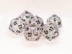 The Time Walker | Clear Glitter 34mm d20 CHONK RPG Dice Set w/Black - 