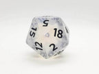 The Time Walker | Clear Glitter 34mm d20 CHONK RPG Dice Set w/Black - 