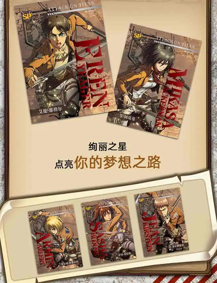 2024 Anime Attack On Titan Eren Jaeger Mikasa Collection Cards Kids Birthday Gift Game Cards Table Toys For Family Christmas