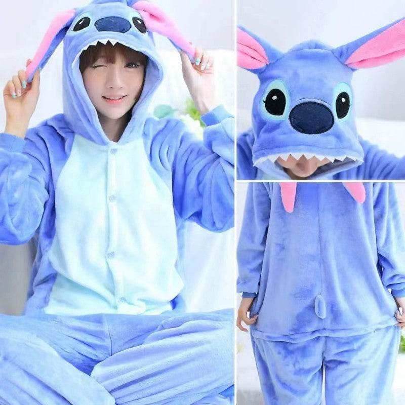Adults Onesie Zip Up Animal Pajamas One Piece Sleepwear - Blue History / S