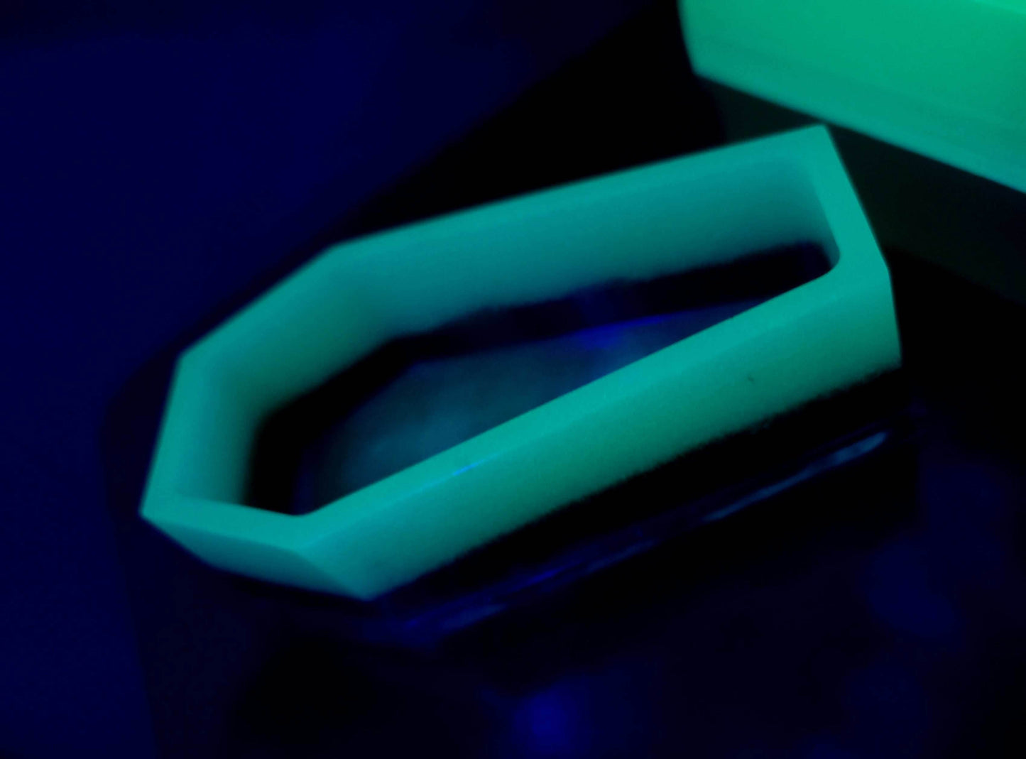 Handmade Mini Coffin Trinket Dish - Glow/black bottom