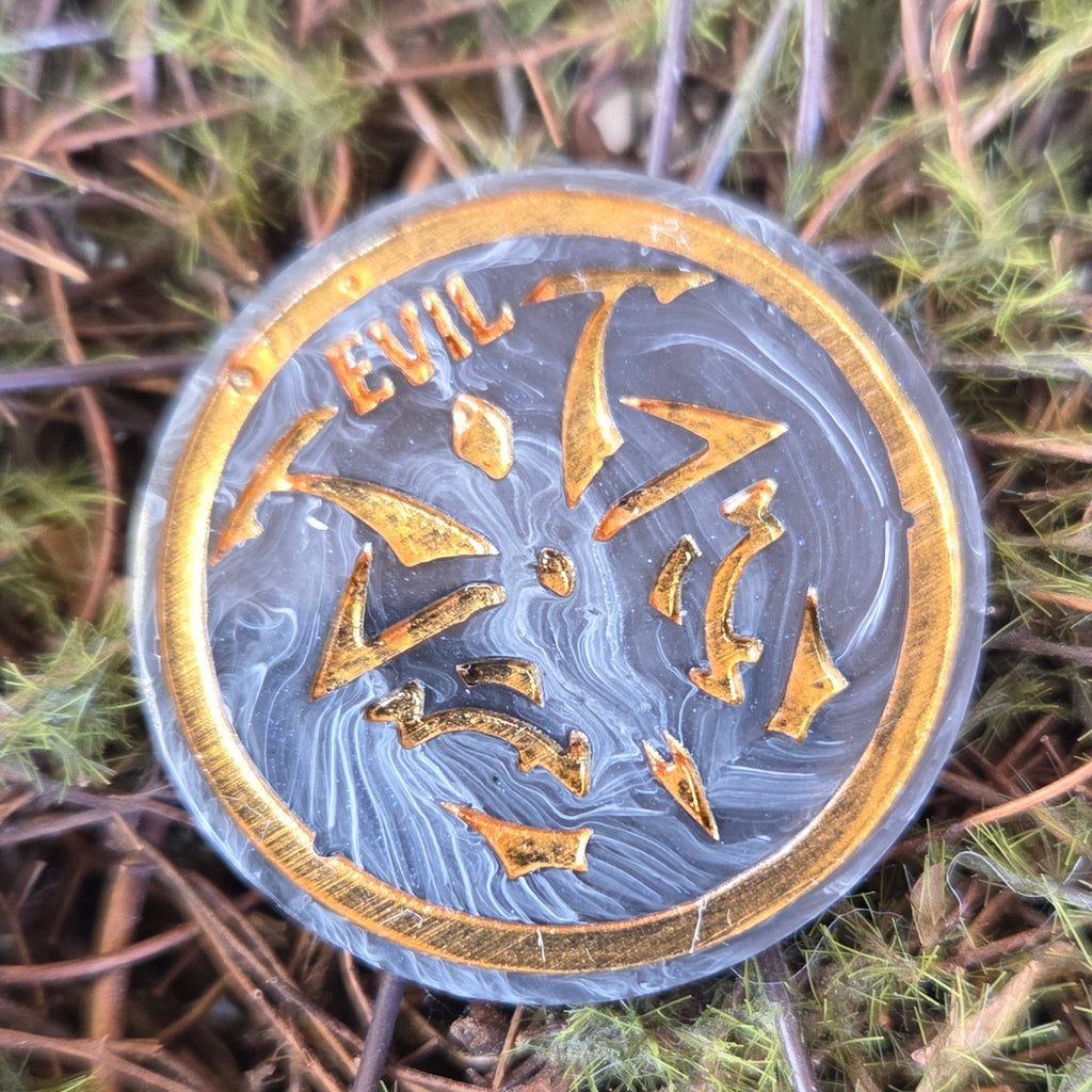'Morality Coin' Individual Glow in the Dark Good vs Evil Handmade Resin D2 Gaming TTRPG Chance Flip