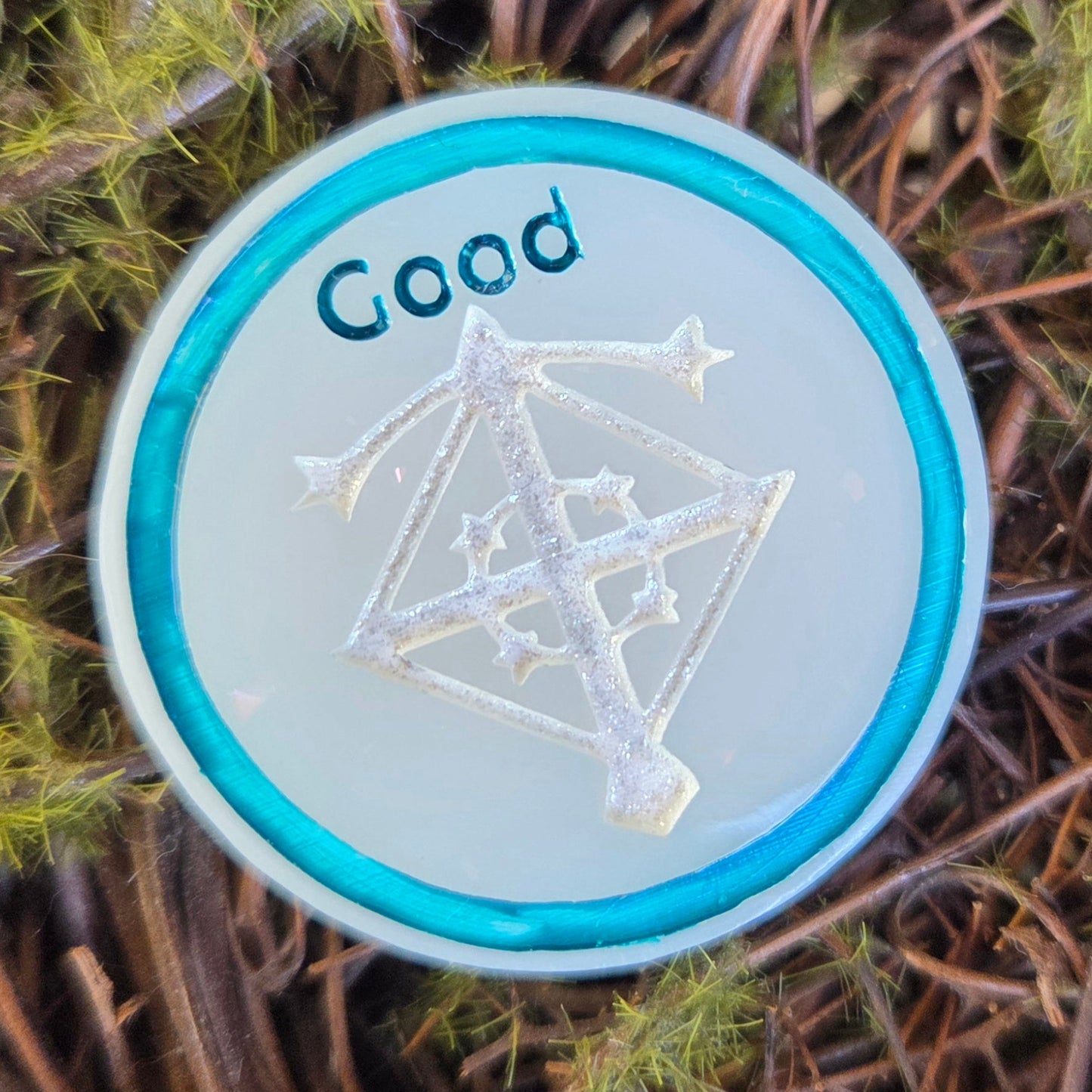 'Morality Coin' Individual Glow in the Dark Good vs Evil Handmade Resin D2 Gaming TTRPG Chance Flip