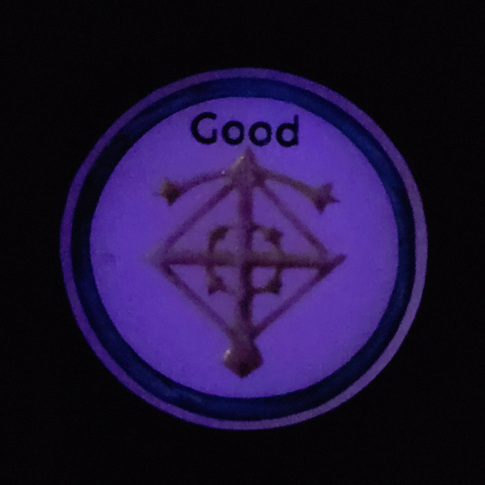 'Morality Coin' Individual Glow in the Dark Good vs Evil Handmade Resin D2 Gaming TTRPG Chance Flip