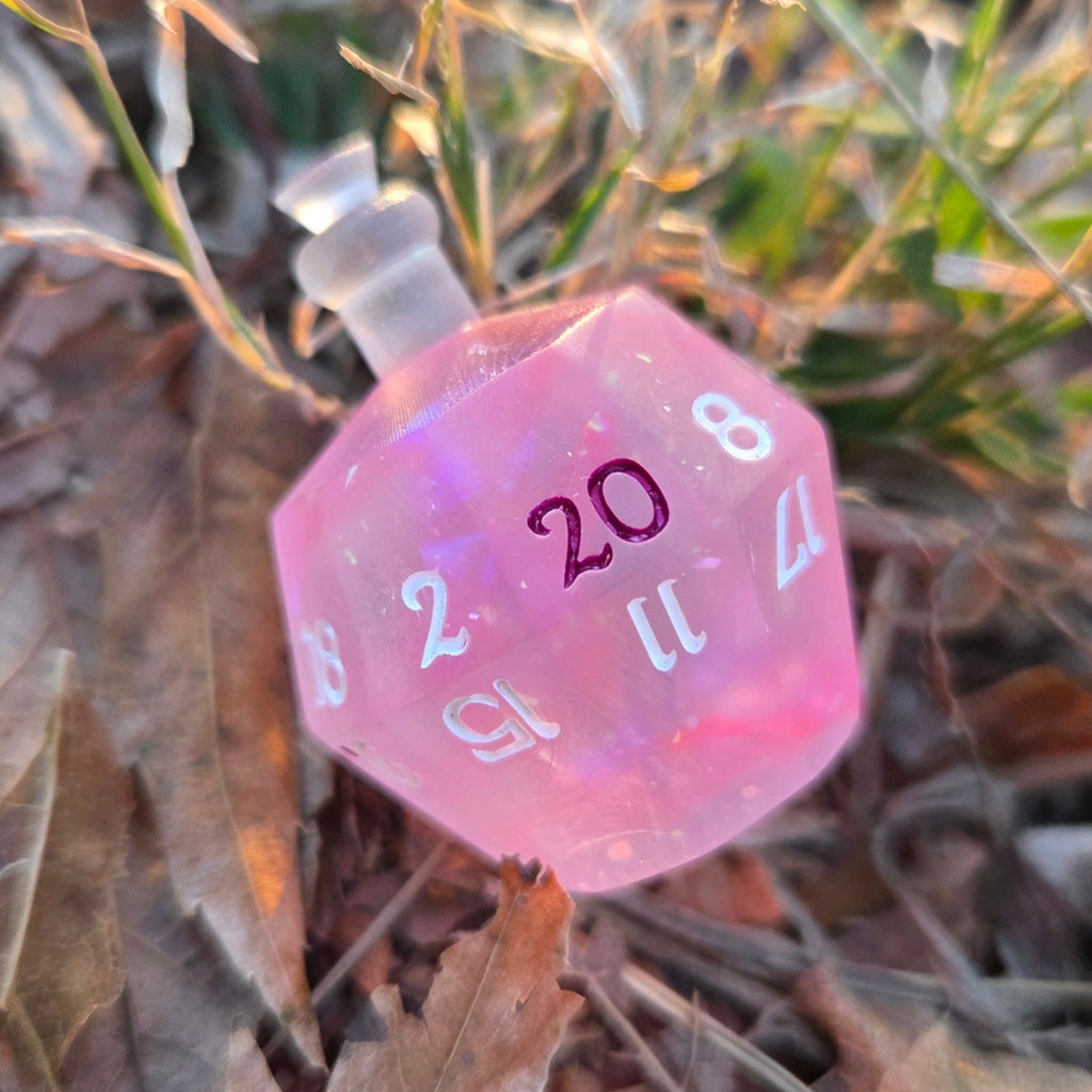 Individual Potion Bottle Alternative Shaped Functional TTRPG Handmade Resin D20 Gaming Dice
