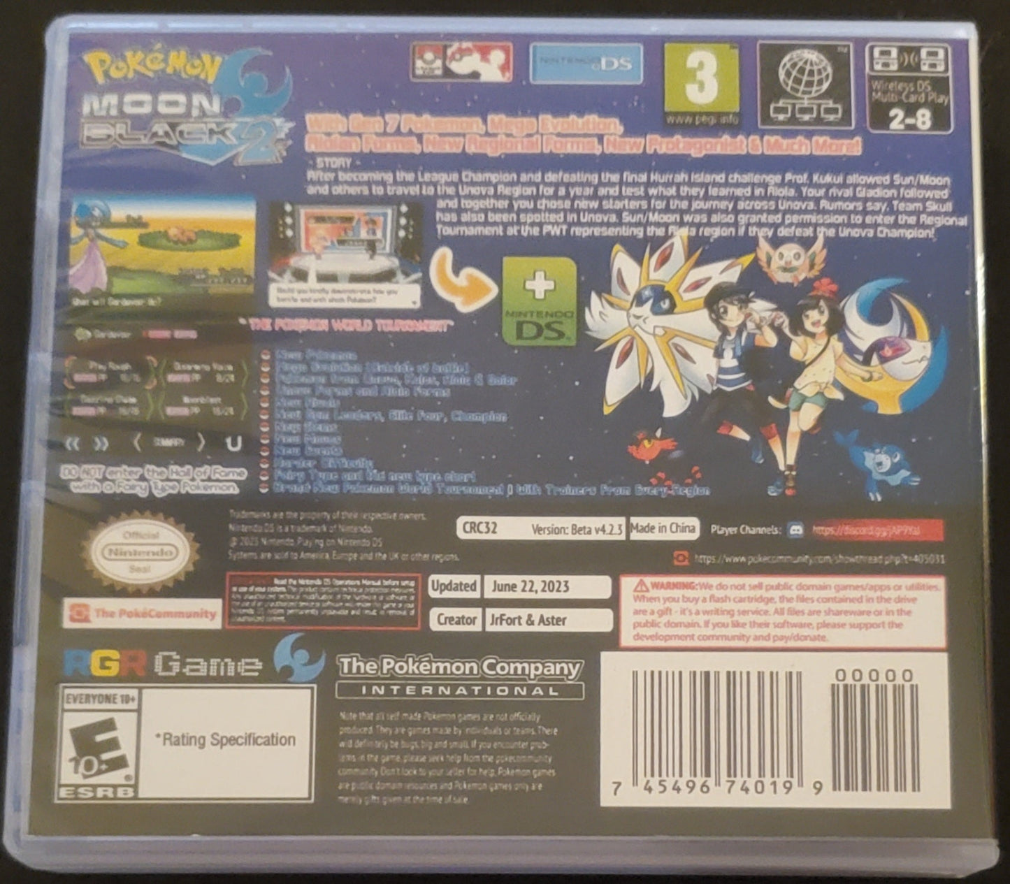 Pokemon Moon Black 2 NDS Video Game Nintendo DS with Box