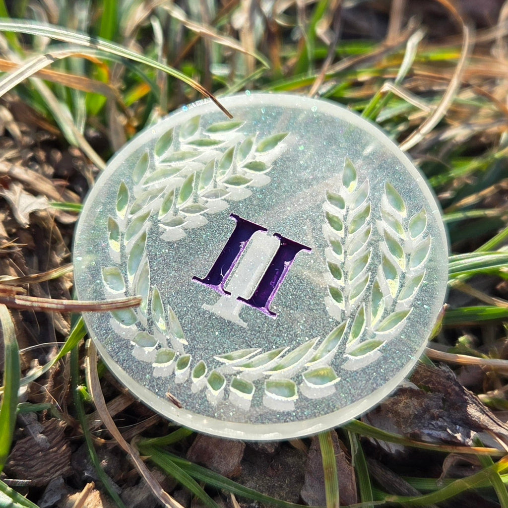 'In My Roman Era' Individual Roman Numeral Handmade Resin D2 Gaming TTRPG Chance Flip