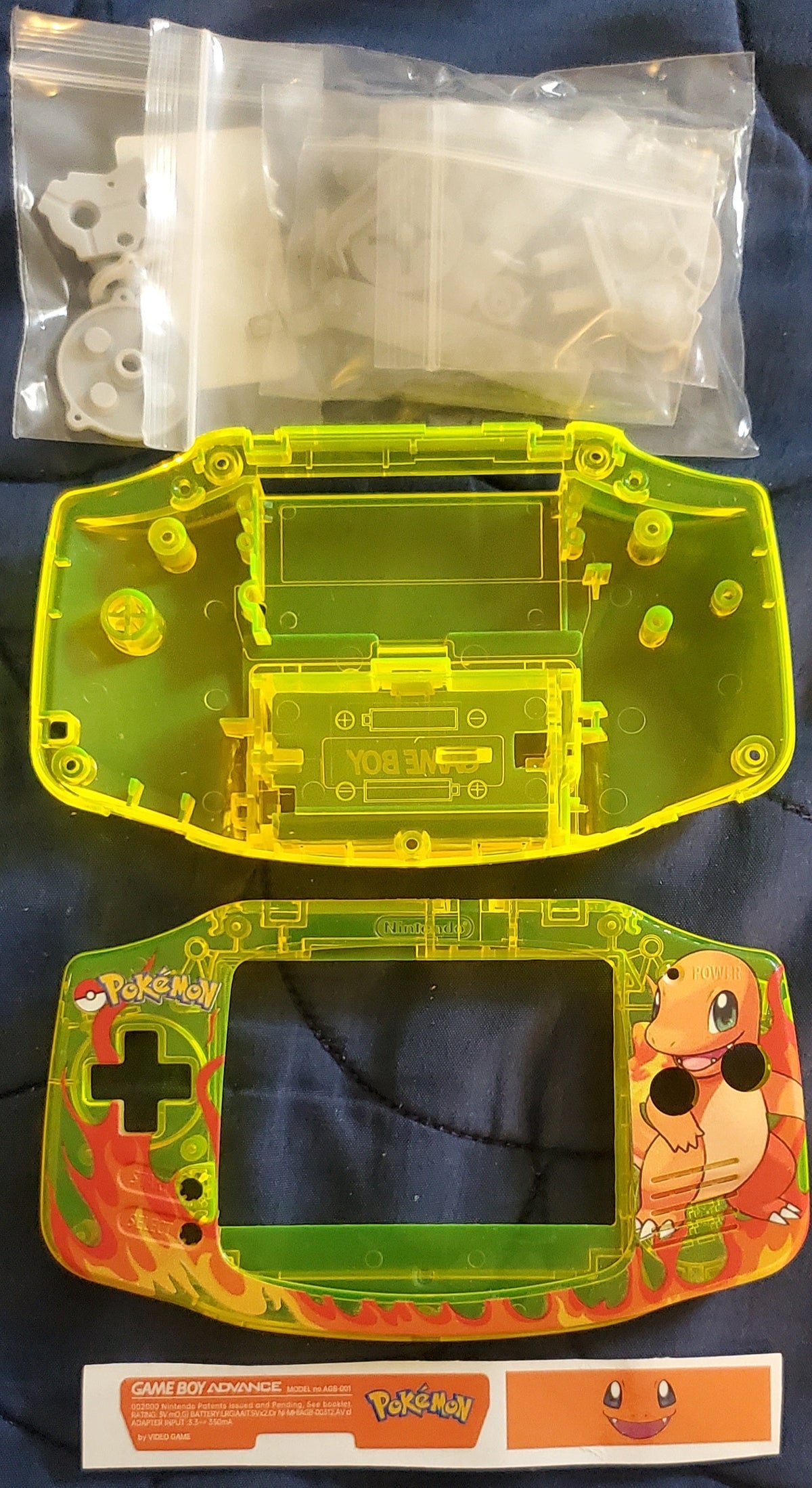GBA Game Boy Advance Case Replacement Shell Full Housing Pokemon