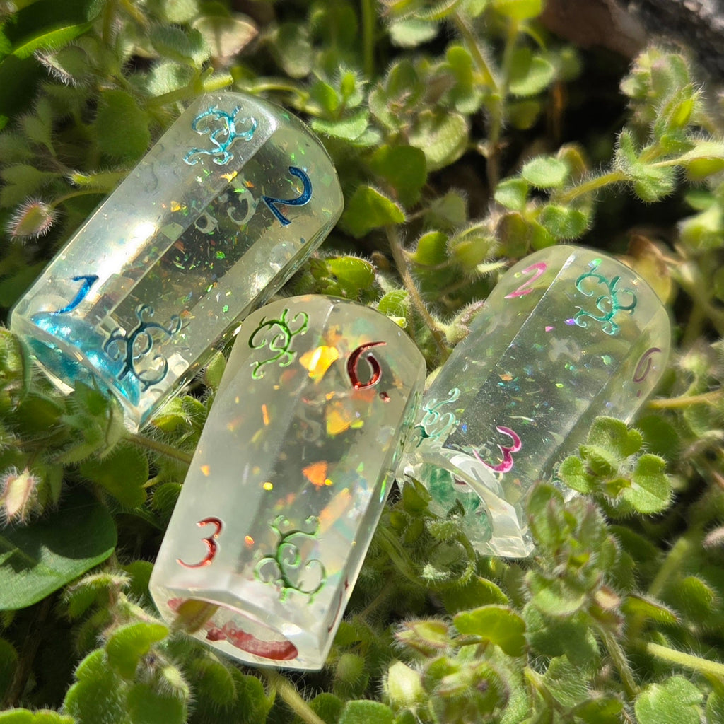 'Little Dice of Horrors' Handmade Resin Unique Alternative Shaped TTRPG D6 Gaming Dice with Hidden Surprise