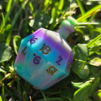 Individual Potion Bottle Alternative Shaped Functional TTRPG Handmade Resin D20 Gaming Dice Glow in the Dark