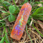 'Preserving History' Rainbow Colorshift Individual Handmade Resin Alternative Shaped Pipped Bar D4 Gaming Dice
