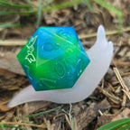 Individual Handmade OOAK Glow in the Dark Dice Snail Pins