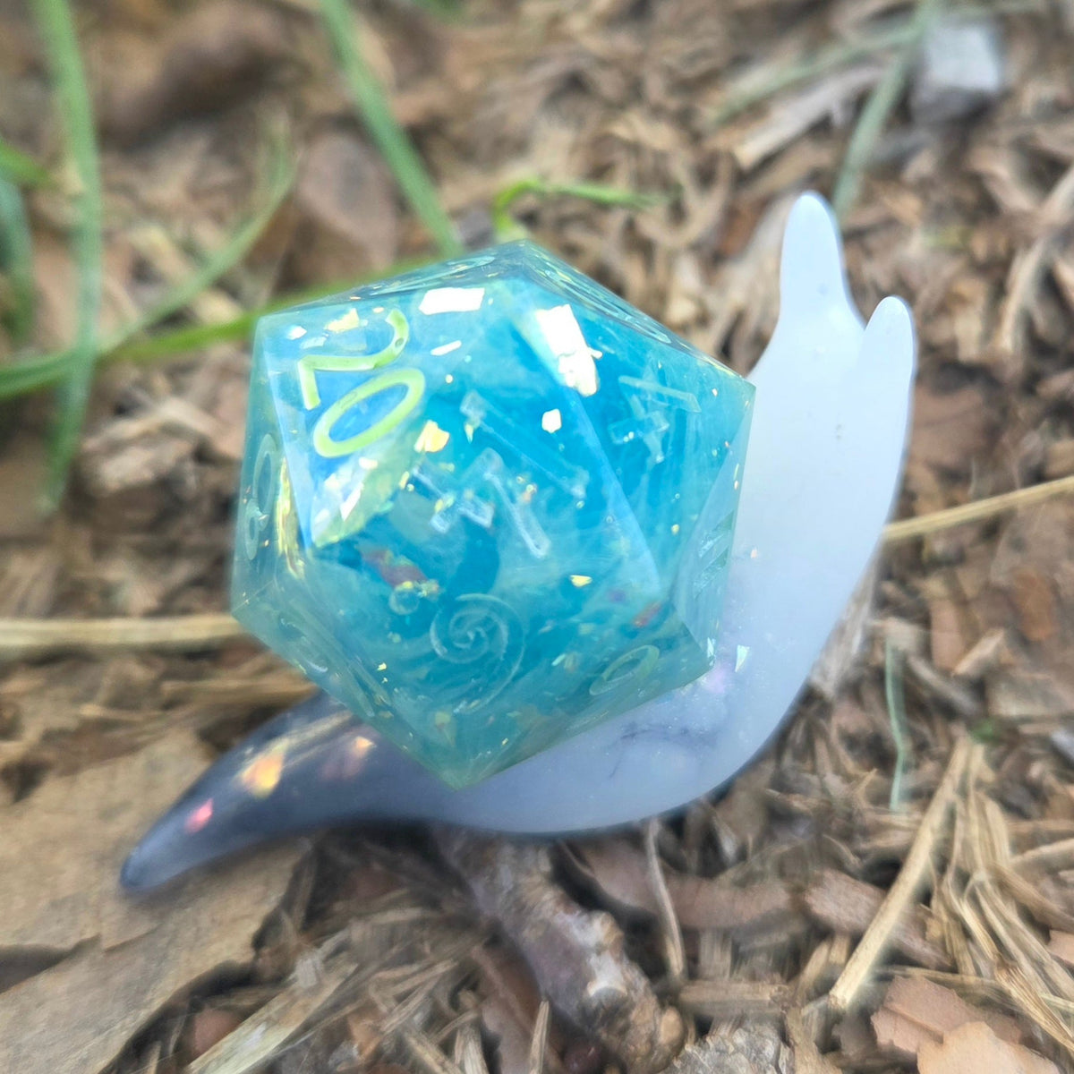 Individual Handmade OOAK Glow in the Dark Dice Snail Pins