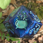 'Ribbity Bobbity BOO!' Handmade Colorshifting Glow in the Dark Daggerheart 20mm Oversized D12 Day & Night Themed Pair TTRPG Duality Dice