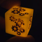 'Grinding Gears' Individual Oversized Handmade Resin Steampunk Gears TTRPG Polyhedral 20mm Gaming Dice