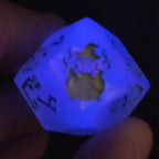 'Ribbity Bobbity BOO!' Handmade Colorshifting Glow in the Dark Daggerheart 20mm Oversized D12 Day & Night Themed Pair TTRPG Duality Dice