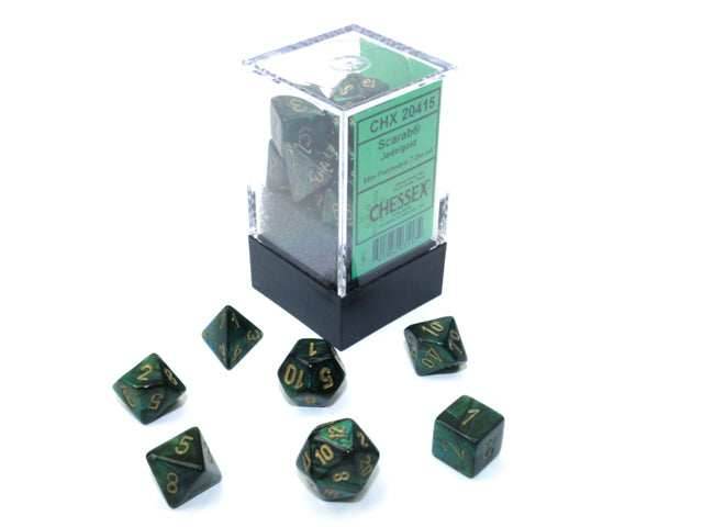 Scarab® Mini-Polyhedral Jade/gold 7-Die Set (Mini Poly Release 1) - 