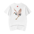 KH858 Flying Crane Embroidery Tee - white / S