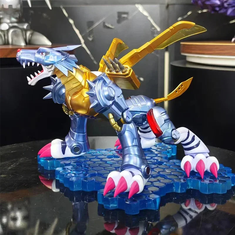 20cm Digimon Adventure Anime Figures Gk Metal Garurumon Action Figure Pvc Figurine Statue Collection Model Doll Toys Gifts