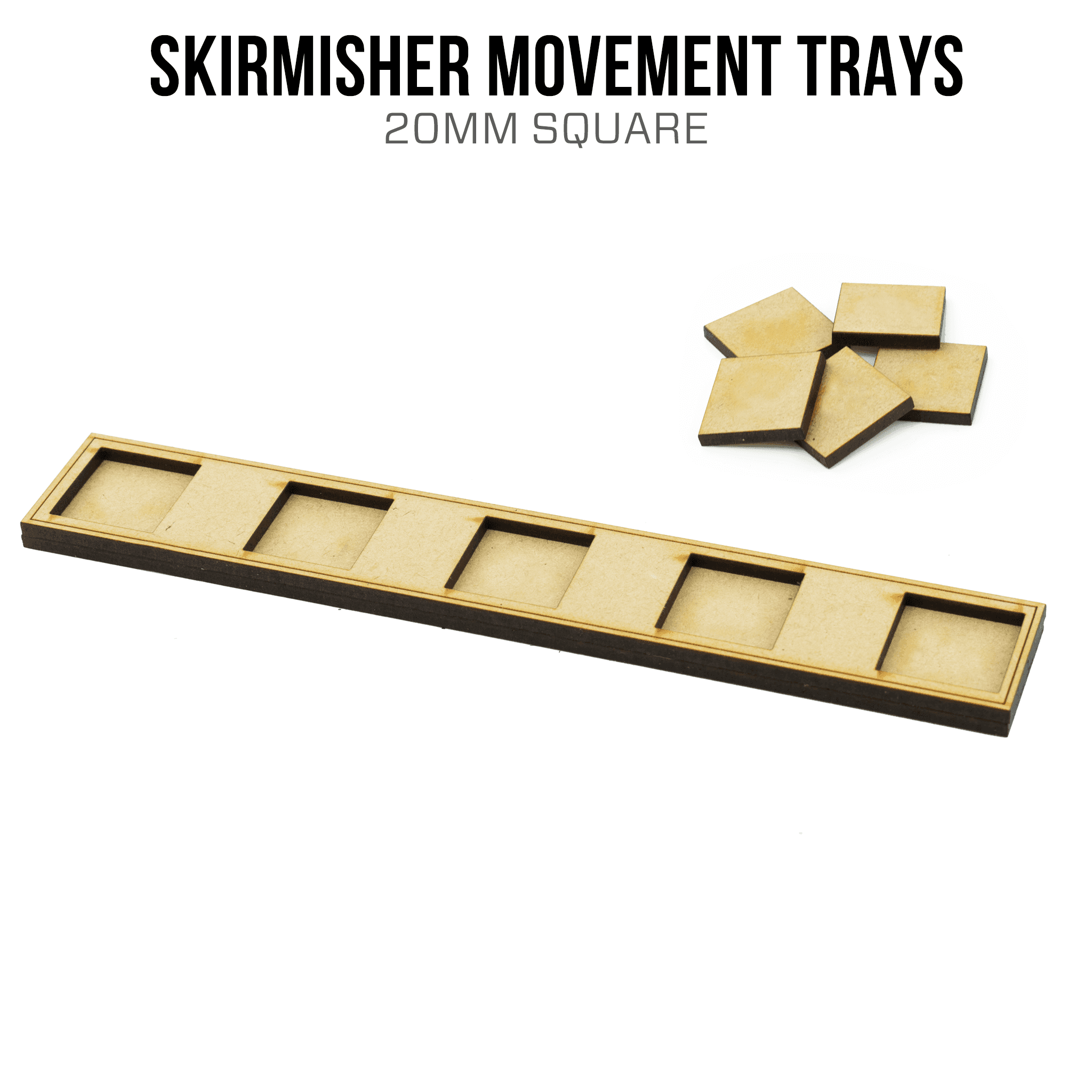 Skirmisher Movement Trays - 20mm Square / Blank