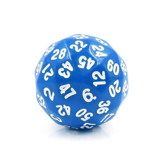 D60-Blue Opaque w/White Numbers RPG DND Dice - 